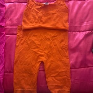 Orange Tank Top and Leggings Set